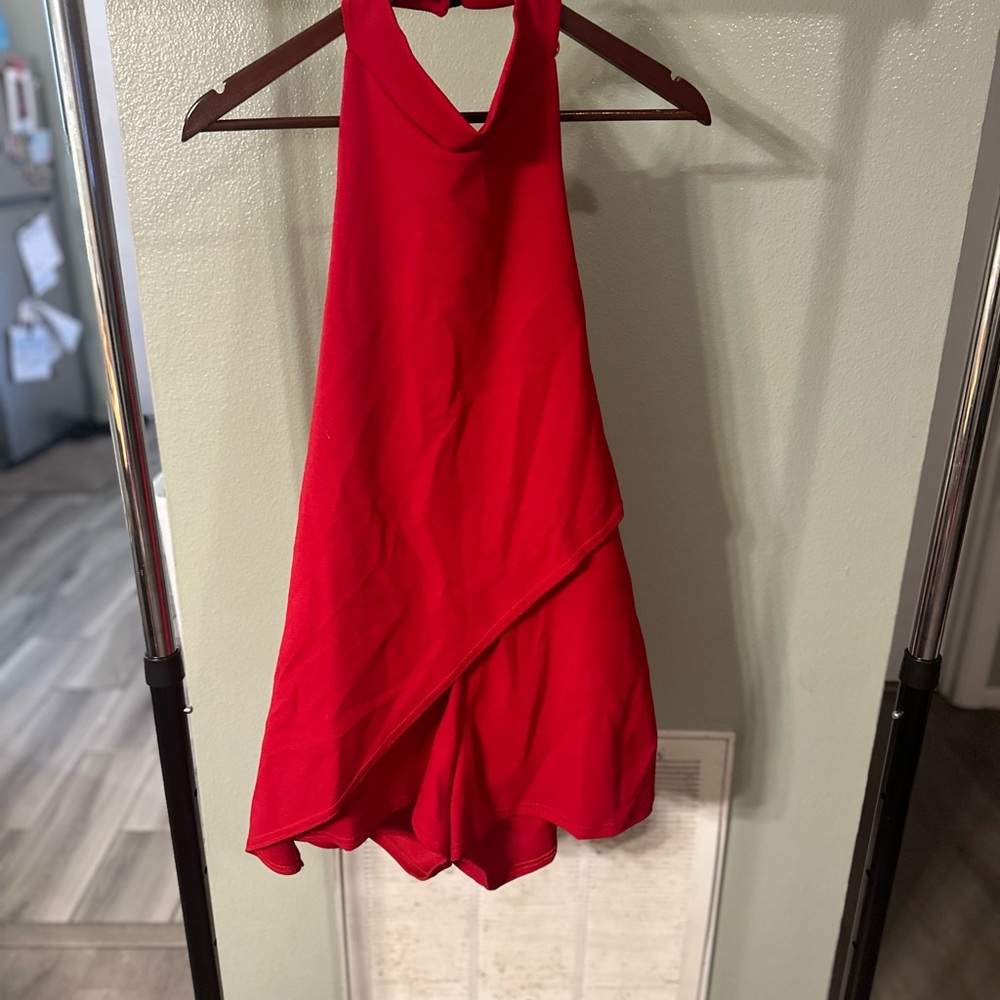 PrettyLittleThing Vibrant Red Romper